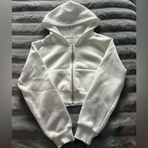 Cropped zip up sweatshirt